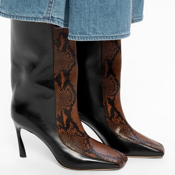 Jimmy Choo Mabyn 85 Leather Heeled Knee-High Boots - Picture 3 of 17